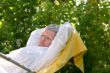 Mature woman sleeping on lounger