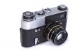 Film camera on a white background