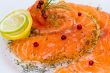 Salmon carpaccio with pink pepper