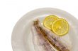 Raw fish fillets with lemon