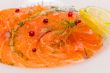 Salmon carpaccio with pink pepper