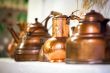 Copper pots inside a traditional house