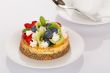 Cheesecake, strawberries, blueberries and kiwi
