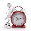 The 3D little man with hours.