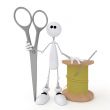 The 3D little man with scissors.