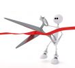 The 3D little man with scissors.
