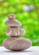stone pyramid over natural background