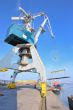 crane and steel plate in harbor