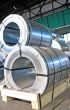 rolls of steel sheet in a warehouse