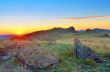 Sunset over Dobrogea hills