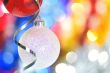 Christmas baubles and ribbons