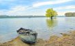 boat on shore of danube 