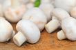 closeup of raw flat mushrooms 