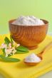 Salt in wooden bowl