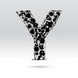 Letter Y formed by inkblots