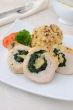 Chicken roulade stuffed with spinach and cheese