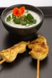Chicken skewers and bowl