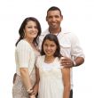 Hispanic Family Isolated on White