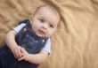 Mixed Race Baby Boy Laying on Blanket