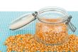 Corn seed in jar