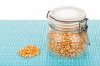 Corn seed in jar