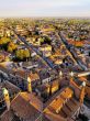 Cremona, view from cathedral tower, Lombardy, Italy