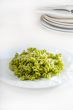 italian fusilli pasta and pesto