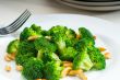 fresh sauteed broccoli and almonds