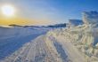 sunset landscape in greenland