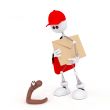 The 3D white mail carrier on springs.