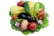 A variety of vegetables and salad. Presented on a white backgrou