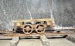 old  wagon inside of salt mine