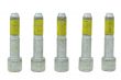 Five bolts for the car with the yellow glue on the threads