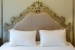 Double bed in the hotel room