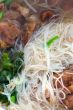 Thai noodle soup and pork meat