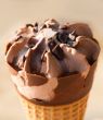 Chocolate ice cream in a cone