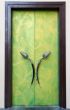 Plush green door with his hands