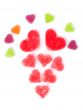 chewy colored candies in heart shape