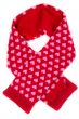 red scarf with a pattern of heart