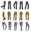 Stylish women`s pants, collage 