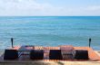sun beds for sun on the wooden floor