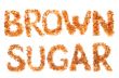 word `Brown sugar` laid brown sugar