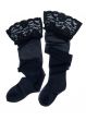 black stockings with lace elastic