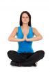girl sitting in the lotus position