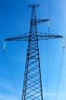 High-voltage line on blue sky background