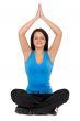 beautiful girl sitting in the lotus position