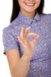 smiling girl showing OK sign