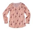 pink blouse with a floral pattern