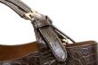Close-up brown fashion ladies handbag crocodile