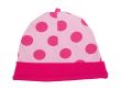 Pink baby hat with polka dots